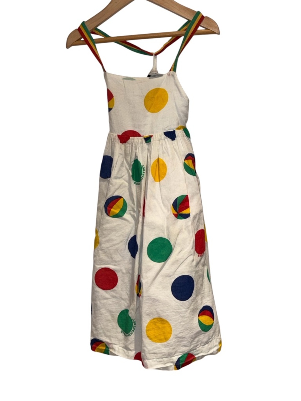 STELLA MCCARTNEY white/red/blue/green/yellow halter summer dress - size 5